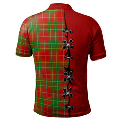 Clan Burnett Ancient Tartan Polo Shirt - Lion Rampant And Celtic Thistle Style AM90 Burnett Ancient Tartan Tartan Polo