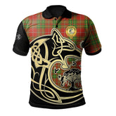 Clan Burnett Ancient Tartan Polo Shirt Viking Wolf MJ84 Burnett Ancient Tartan Tartan Polo