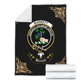 Clan Burnett Crest Tartan Premium Blanket Black WJ67 Clan Burnett Tartan Today