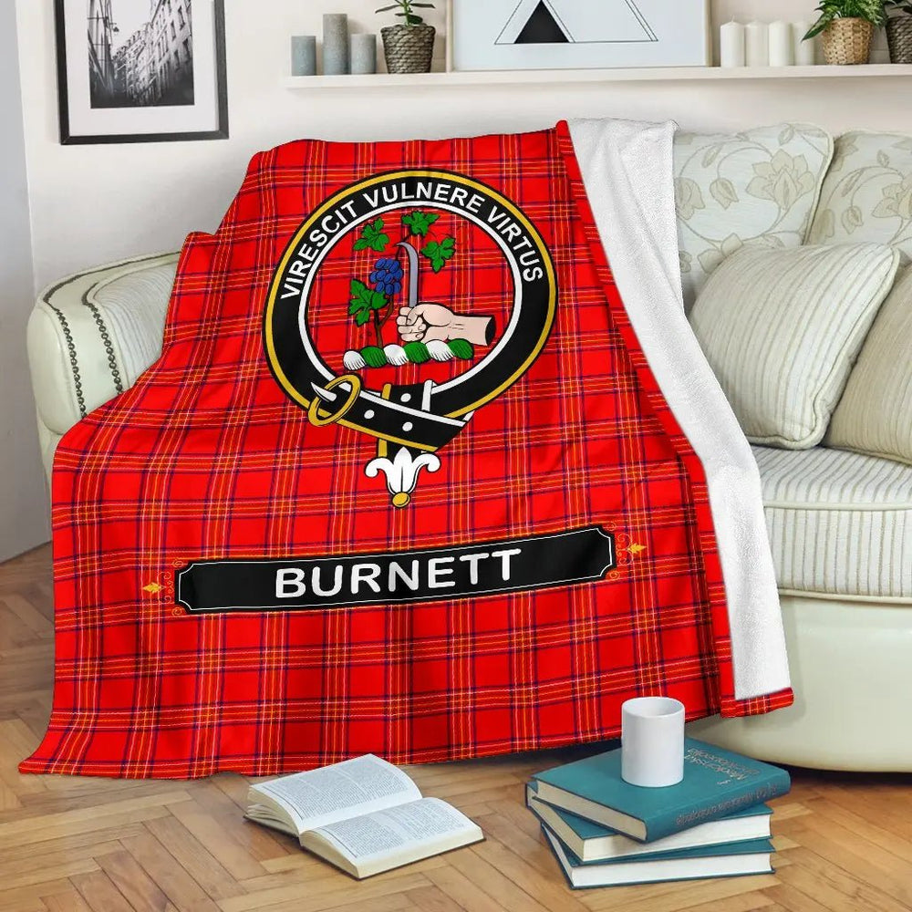 Clan Burnett Family Tartan Crest Blanket 3 Sizes GB20 Clan Burnett Tartan Today