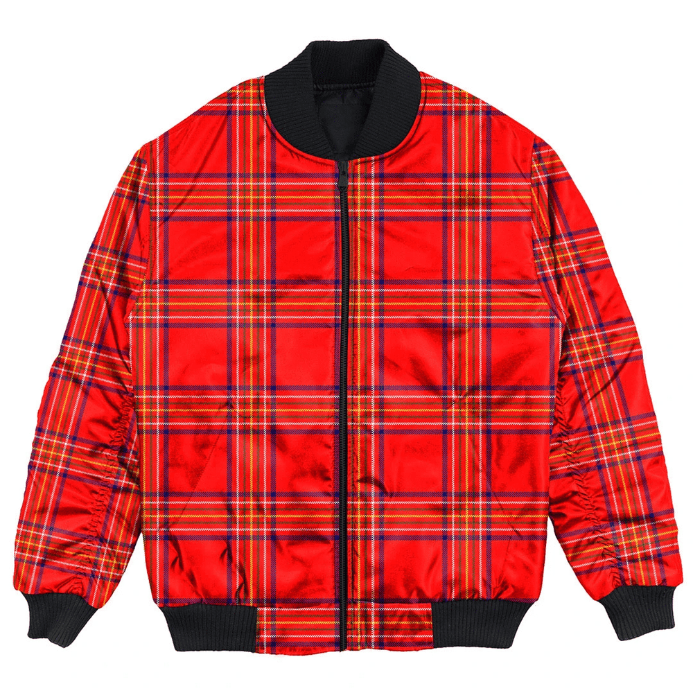 Clan Burnett Modern Tartan Clan Bomber Jacket GJ84 Burnett Modern Tartan Tartan Bomber Jacket