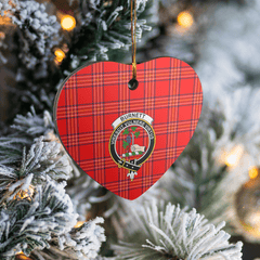 Clan Burnett Modern Tartan Crest Heart Ceramic Ornament XB50 Burnett Modern Tartan Tartan Christmas