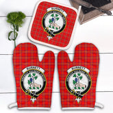 Clan Burnett Modern Tartan Crest Oven Mitt And Pot Holder (2 Oven Mitts + 1 Pot Holder) FP89 Clan Burnett Tartan Today