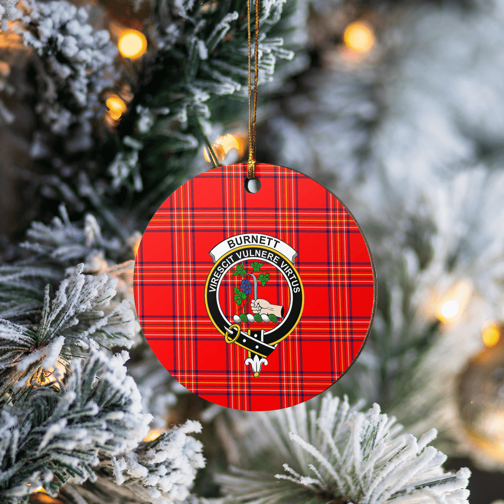 Clan Burnett Modern Tartan Crest Round Ceramic Ornament WF86 Burnett Modern Tartan Tartan Christmas