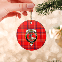 Clan Burnett Modern Tartan Crest Round Ceramic Ornament WF86 Burnett Modern Tartan Tartan Christmas