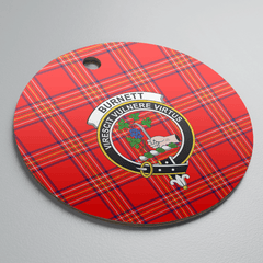 Clan Burnett Modern Tartan Crest Round Ceramic Ornament WF86 Burnett Modern Tartan Tartan Christmas