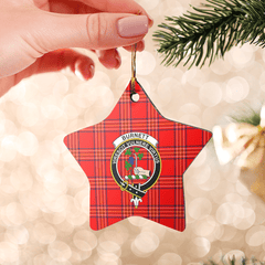 Clan Burnett Modern Tartan Crest Star Ceramic Ornament HO79 Burnett Modern Tartan Tartan Christmas