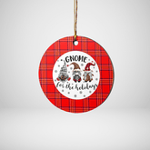 Clan Burnett Modern Tartan Gnome Round Ceramic Ornament LA87 Burnett Modern Tartan Tartan Christmas