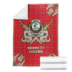 Clan Burnett Modern Tartan Gold Courage Symbol Blanket VW14 Clan Burnett Tartan Today
