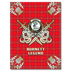 Clan Burnett Modern Tartan Gold Courage Symbol Blanket VW14 Clan Burnett Tartan Today