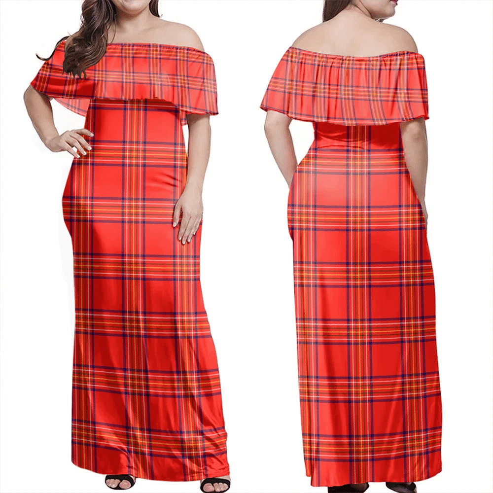 Clan Burnett Modern Tartan Hawaii Dress QN62 Clan Burnett Tartan Hawaii Dress