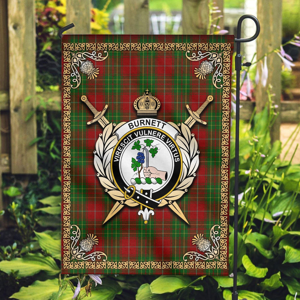 Clan Burnett Tartan Crest Garden Flag - Celtic Thistle AV41 Clan Burnett Tartan Today