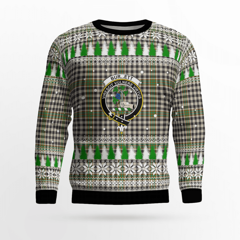 Clan Burns Check Crest Tartan Christmas Ugly Sweater JA35 Burns Check Crest Tartan Tartan Ugly Sweater