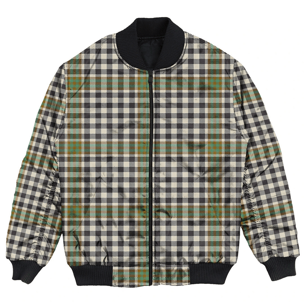 Clan Burns Check Tartan Bomber Jacket QI63 Burns Check Tartan Tartan Bomber Jacket