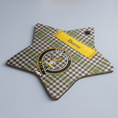 Clan Burns Check Tartan Crest Star Ceramic Ornament SI78 Burns Check Tartan Tartan Christmas