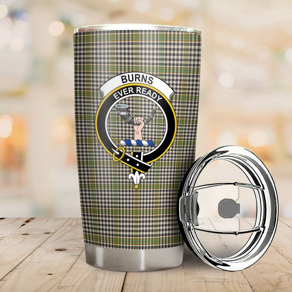 Clan Burns Check Tartan Crest Tumbler NP17 Clan Burns Tartan Today
