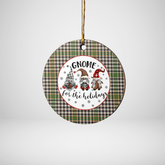 Clan Burns Check Tartan Gnome Round Ceramic Ornament CQ92 Burns Check Tartan Tartan Christmas