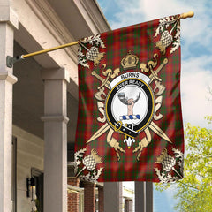 Clan Burns Tartan Crest Black Garden Flag - Gold Thistle NF74 Clan Burns Tartan Today