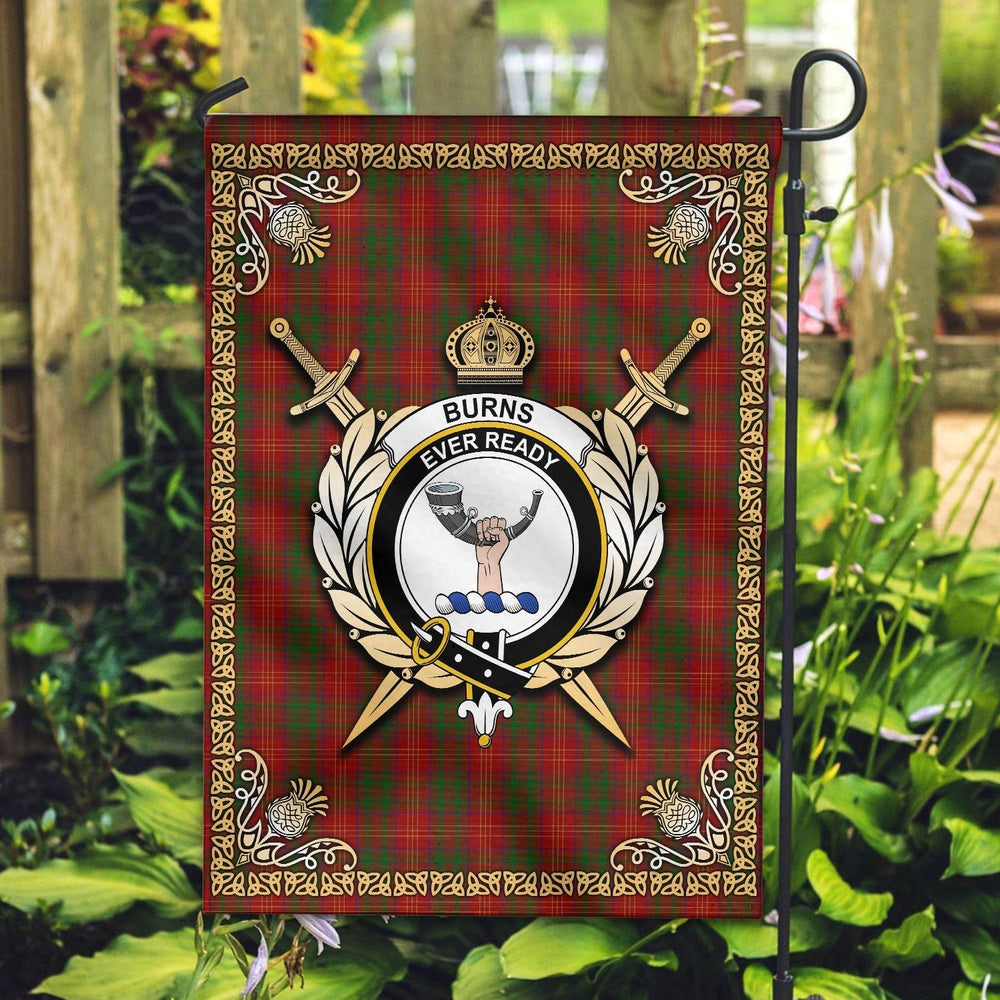 Clan Burns Tartan Crest Garden Flag - Celtic Thistle RH19 Clan Burns Tartan Today