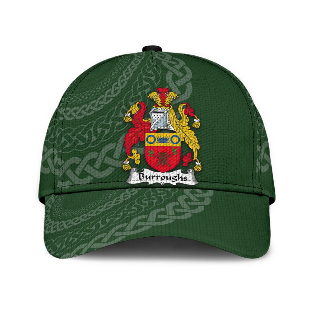 Clan Burroughs Coat Of Arms - Irish Family Crest St Patrick's Day Classic CapRH39 Classic Cap - Burroughs Coat Of Arms St Patrick's Day Classic Cap Irish Cap