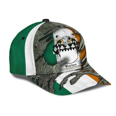 Clan Burton Coat Of Arms - Irish Family Crest Classic Cap QX22 Burton Coat Of Arms Irish Cap