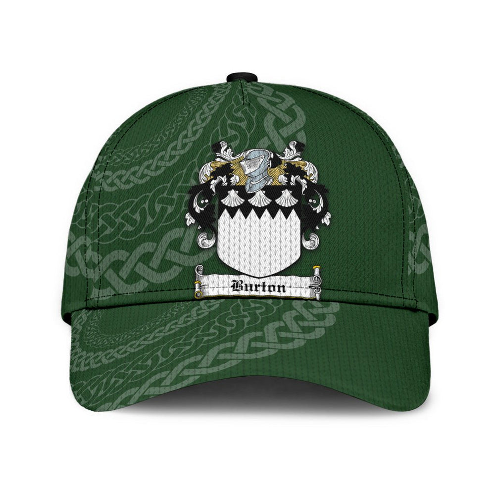 Clan Burton Coat Of Arms - Irish Family Crest St Patrick's Day Classic CapHA81 Classic Cap - Burton Coat Of Arms St Patrick's Day Classic Cap Irish Cap