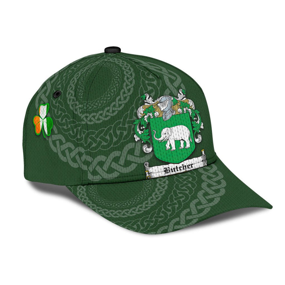 Clan Butcher Coat Of Arms - Irish Family Crest St Patrick's Day Classic CapLN80 Classic Cap - Butcher Coat Of Arms St Patrick's Day Classic Cap Irish Cap