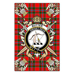 Clan Butter Tartan Crest Black Garden Flag - Gold Thistle AX48 Clan Butter Tartan Today