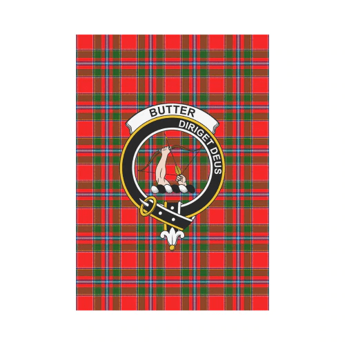 Clan Butter Tartan Crest Garden Flag