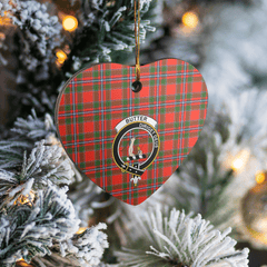 Clan Butter Tartan Crest Heart Ceramic Ornament PF80 Butter Tartan Tartan Christmas