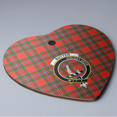 Clan Butter Tartan Crest Heart Ceramic Ornament PF80 Butter Tartan Tartan Christmas