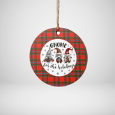 Clan Butter Tartan Gnome Round Ceramic Ornament XN55 Butter Tartan Tartan Christmas