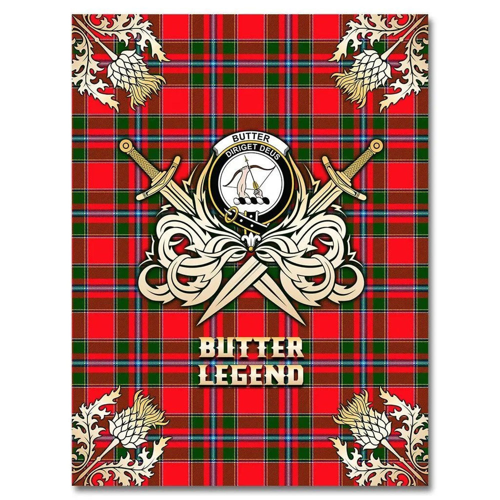 Clan Butter Tartan Gold Courage Symbol Blanket TT81 Clan Butter Tartan Today