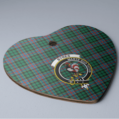 Clan Byres 1 Tartan Crest Heart Ceramic Ornament SA56 Byres 1 Tartan Tartan Christmas