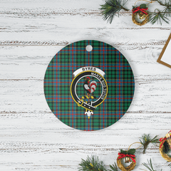 Clan Byres 1 Tartan Crest Round Ceramic Ornament TJ54 Byres 1 Tartan Tartan Christmas