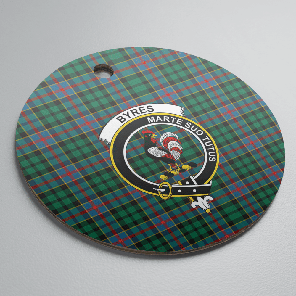 Clan Byres 1 Tartan Crest Round Ceramic Ornament TJ54 Byres 1 Tartan Tartan Christmas