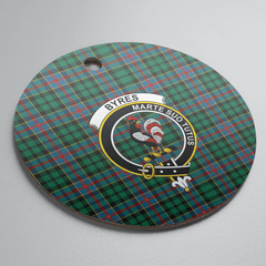 Clan Byres 1 Tartan Crest Round Ceramic Ornament TJ54 Byres 1 Tartan Tartan Christmas