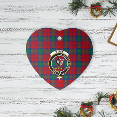 Clan Byres 2 Tartan Crest Heart Ceramic Ornament NJ58 Byres 2 Tartan Tartan Christmas