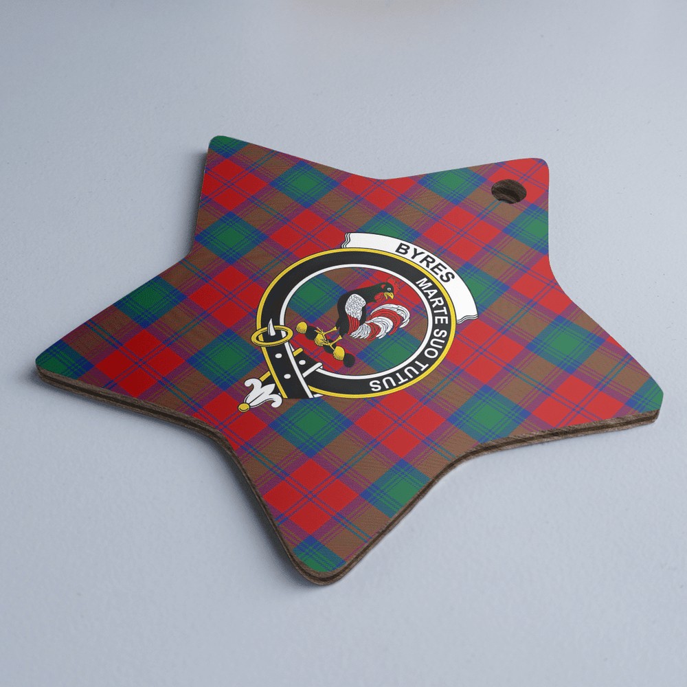 Clan Byres 2 Tartan Crest Star Ceramic Ornament FJ76 Byres 2 Tartan Tartan Christmas