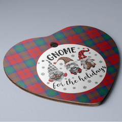 Clan Byres 2 Tartan Gnome Heart Ceramic Ornament MG73 Byres 2 Tartan Gnome Tartan Christmas