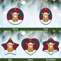 Clan Byres Tartan Christmas Ceramic Ornament Highland Cows Style IH45 Byres Tartan Tartan Ornament
