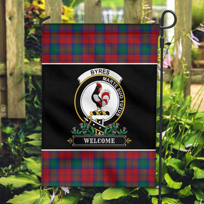 Clan Byres Tartan Crest Garden Flag - Welcome