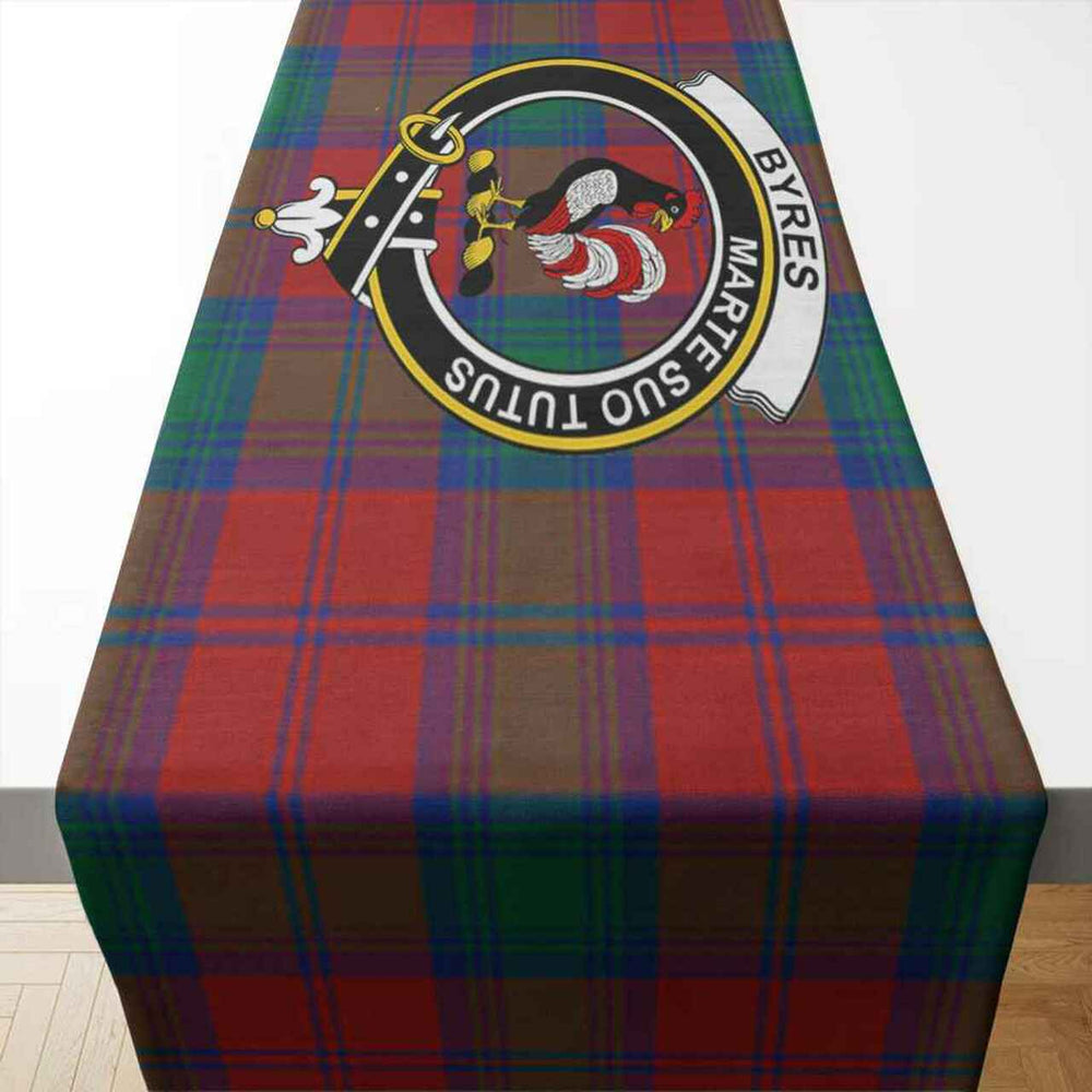Clan Byres Tartan Crest Table Runner Cotton QX63 Byres Tartan Tartan Table Runner