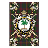 Clan Cairns Tartan Crest Black Garden Flag - Gold Thistle JE73 Clan Cairns Tartan Today