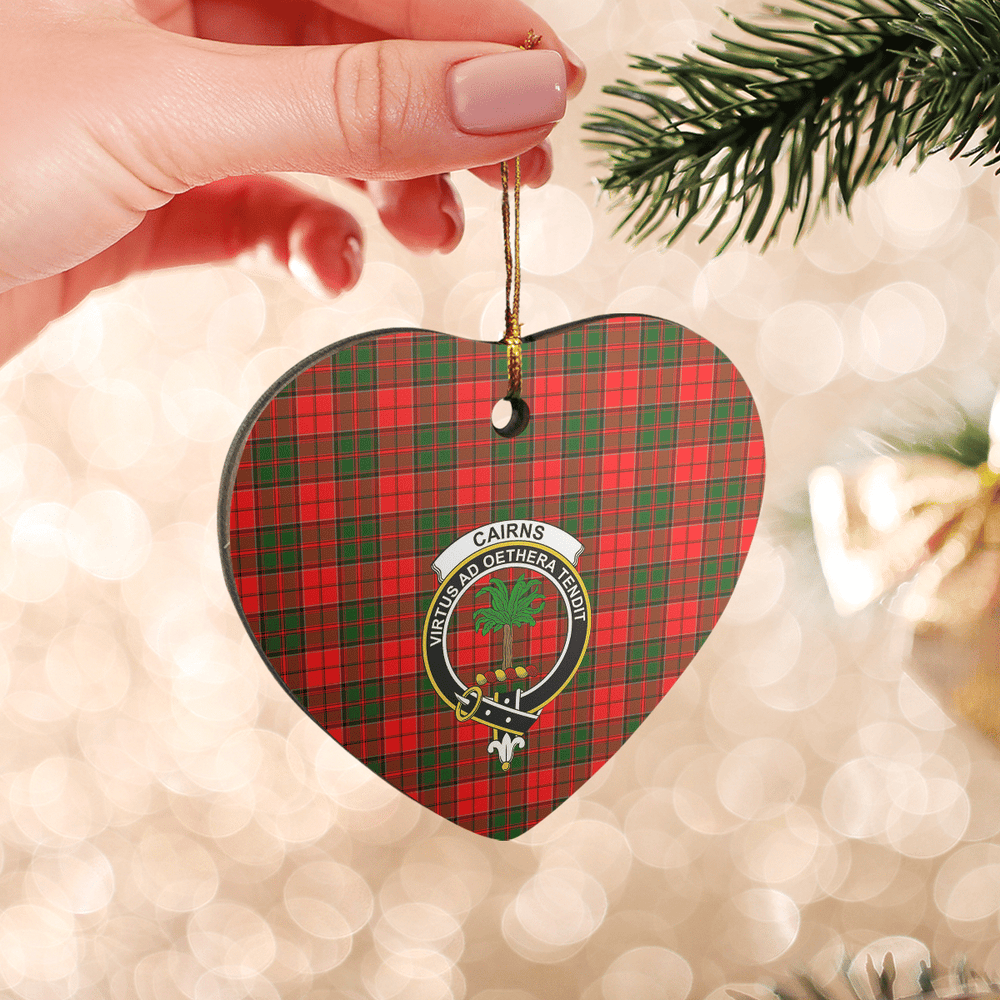 Clan Cairns Tartan Crest Heart Ceramic Ornament VB42 Cairns Tartan Tartan Christmas