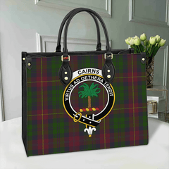 Clan Cairns Tartan Crest Leather Bag CA65 Clan Cairns Tartan Today