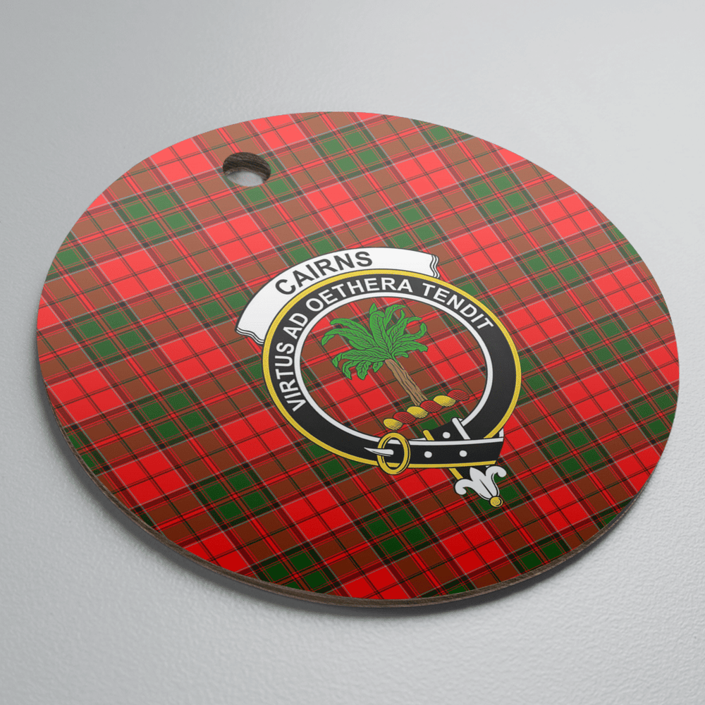 Clan Cairns Tartan Crest Round Ceramic Ornament DR89 Cairns Tartan Tartan Christmas
