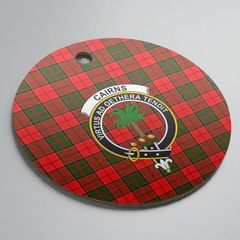 Clan Cairns Tartan Crest Round Ceramic Ornament DR89 Cairns Tartan Tartan Christmas