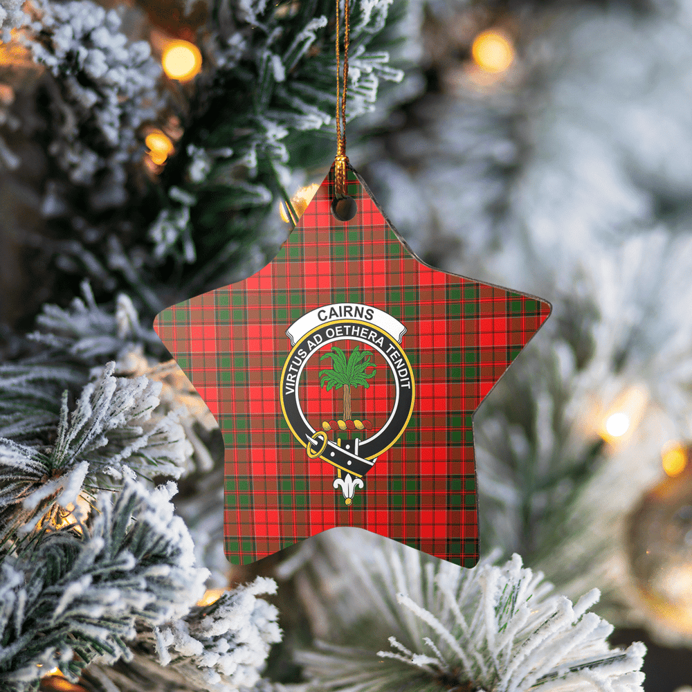 Clan Cairns Tartan Crest Star Ceramic Ornament LX48 Cairns Tartan Tartan Christmas