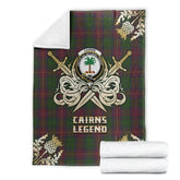 Clan Cairns Tartan Gold Courage Symbol Blanket OR28 Clan Cairns Tartan Today